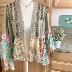 Young Threads Bohemian Patchwork Kimono Cardigan